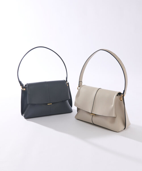 プッシュ金具2WAYハンドルバッグ un dix cors ハンドバッグ グレー un dix cors ハンドバッグ プッシュ金具2WAYハンドルバッグ