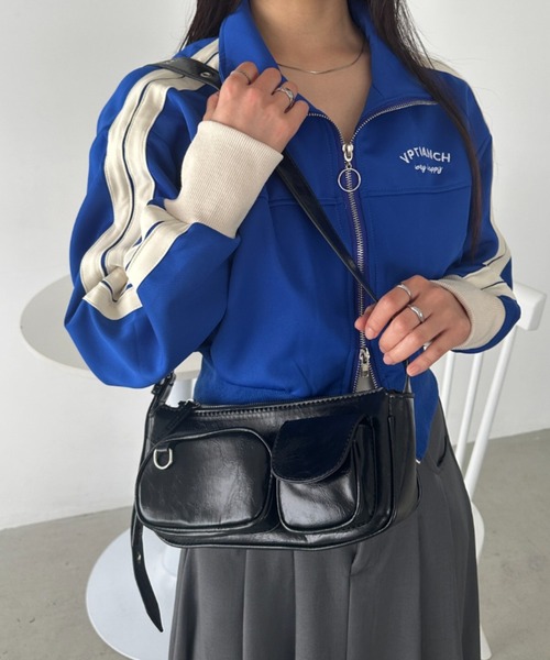 CLEA ショルダーバッグ バッグ アウトポケットPUショルダーバッグ