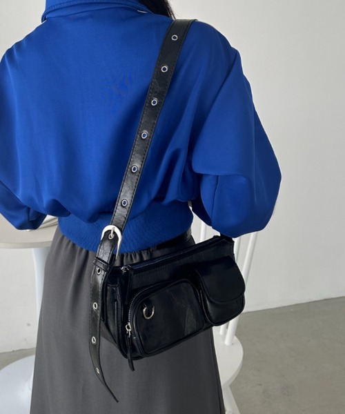 CLEA ショルダーバッグ バッグ アウトポケットPUショルダーバッグ