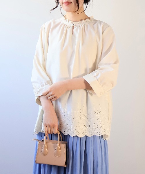 MB　エムビー　刺繍ブラウス MB mint breeze（エムビーミントブリーズ） ブラウス シャツ 「M〜5L