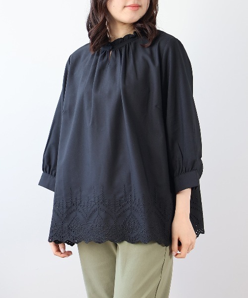MB　エムビー　刺繍ブラウス MB mint breeze（エムビーミントブリーズ） ブラウス シャツ 「L〜6L