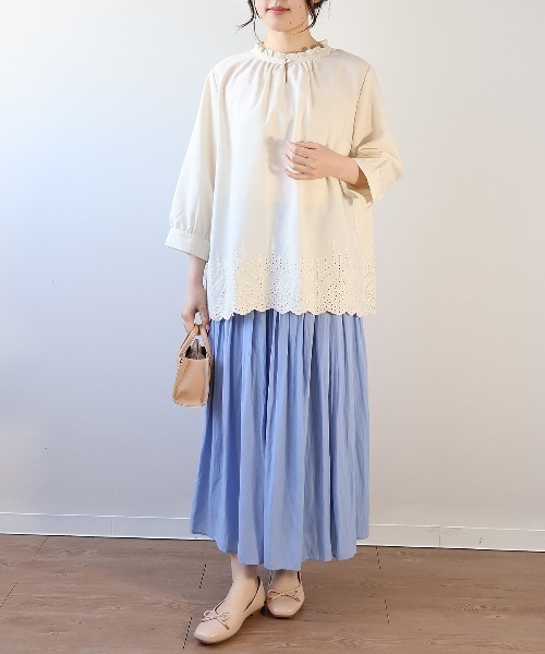 MB　エムビー　刺繍ブラウス MB mint breeze（エムビーミントブリーズ） ブラウス シャツ 「M〜5L