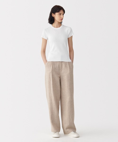 MUJI Labo tシャツ 「MUJI Labo」婦人 強撚コットンニット半袖プル