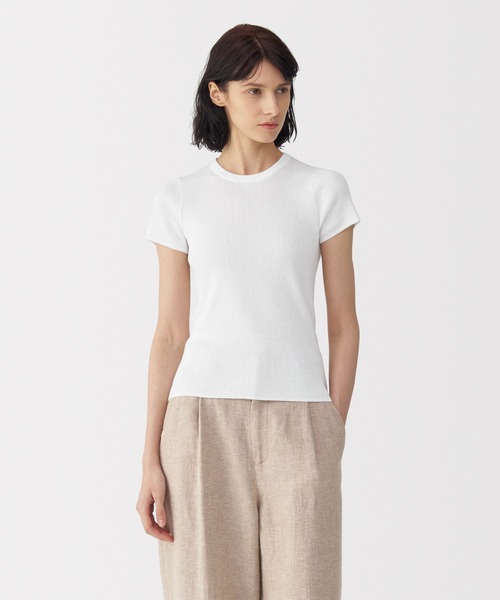 MUJI Labo tシャツ 「MUJI Labo」婦人 強撚コットンニット半袖プル MUJI Labo tシャツ 「MUJI Labo」婦人 強撚コットンニット半袖プル