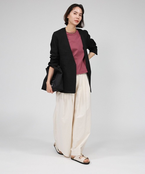 BABYLONE（バビロン） ジャケット ノーカラージャケット リネンノー