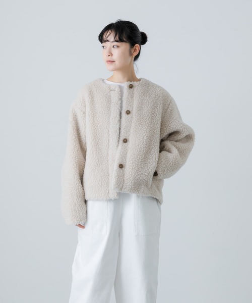 かぐれ 「かぐれ」 ノーカラージャケット FREE グレー レディース