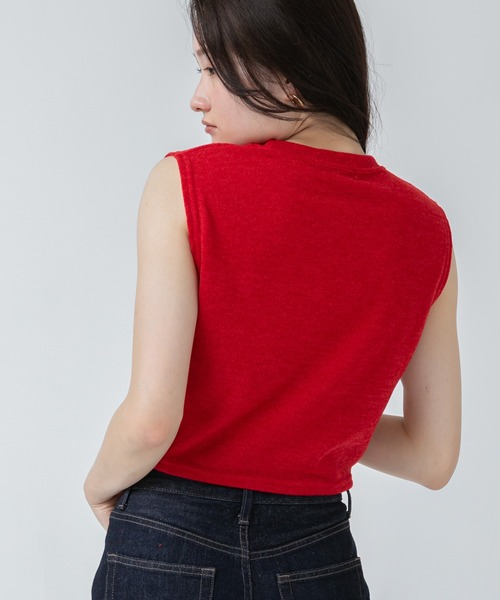 HEILIS（ヘイリス） タンクトップ ノースリーブ パイル地クロップト