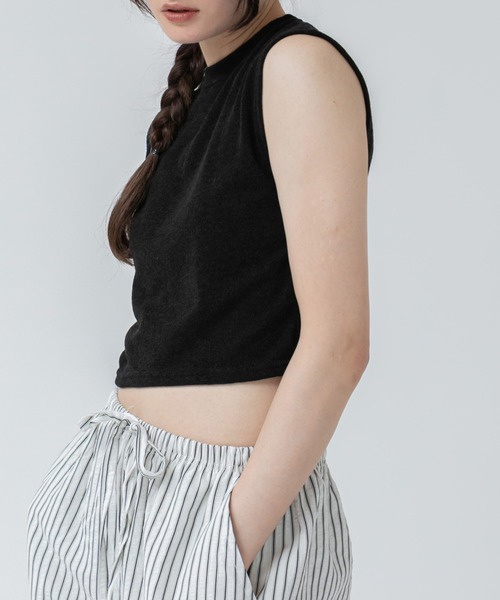 12D677-7 Chloé クロエ ノースリーブ タンクトップ トップス ジャージー製ロゴ入りタンクトップ 白 - Chloé