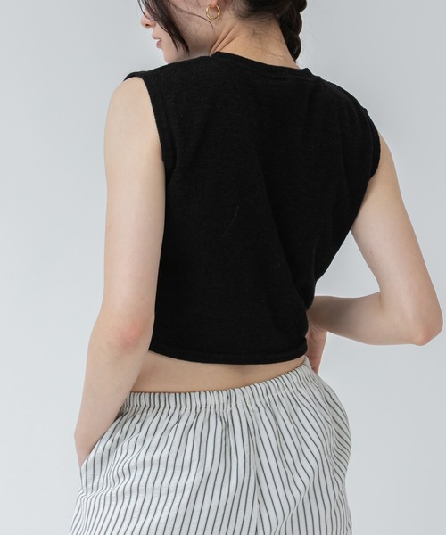 12D677-7 Chloé クロエ ノースリーブ タンクトップ トップス ジャージー製ロゴ入りタンクトップ 白 - Chloé