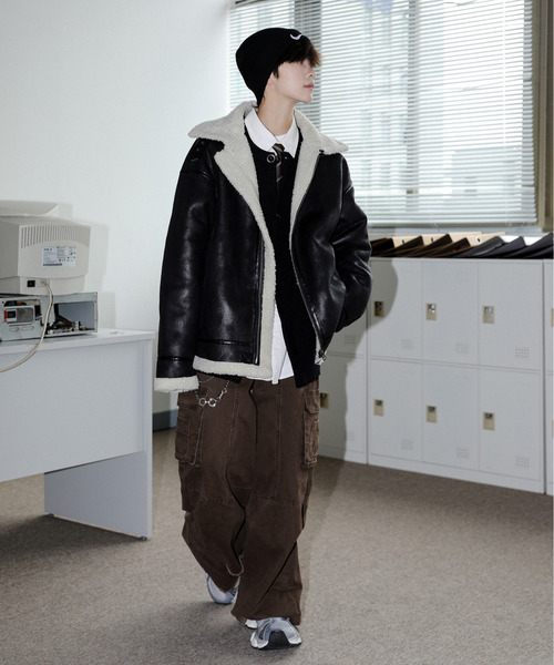 「neos」 「HALHAM」ジップアップブルゾン LARGE ブラック メンズ_画像3