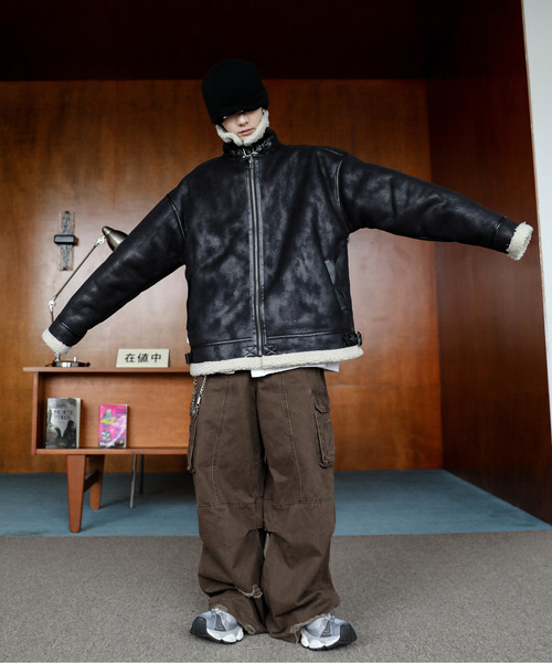 「neos」 「HALHAM」ジップアップブルゾン LARGE ブラック メンズ_画像5