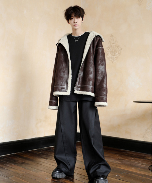 「neos」 「HALHAM」ジップアップブルゾン LARGE ブラック メンズ_画像9