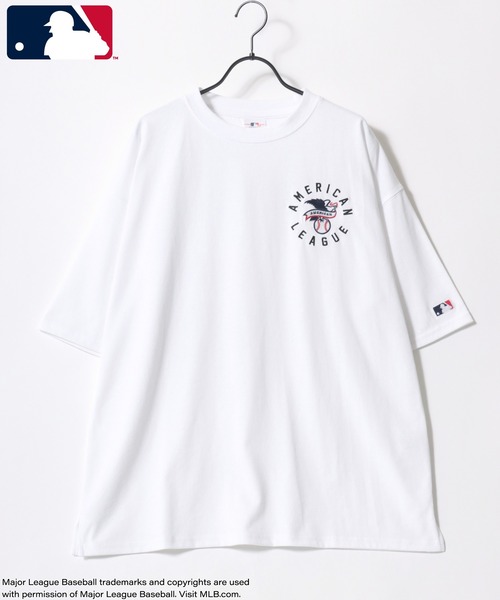 MLB メジャーリーグベースボール ドジャース　ハーフジップ半袖Tシャツ　L MLB tシャツ MLB/メジャーリーグベースボール 別注 ワッペン刺繍