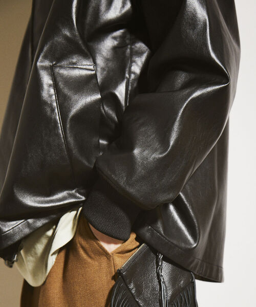 「GLOSTER」 ジップアップブルゾン MEDIUM ブラウン メンズ_画像6