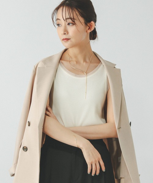 GLOBAL WORK タンクトップ ノースリーブ Beauteeチュールタンク