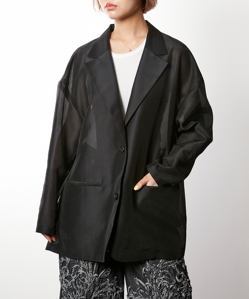 CITYSHOP ジャケット テーラードジャケット OVER SHEER