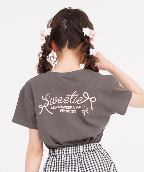 PINKHUNT（ピンクハント） tシャツ りぼんロゴプリント Tシャツ 0565K