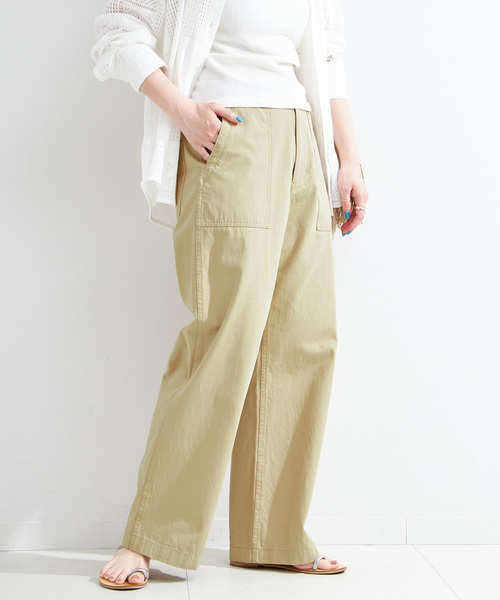 BACCA ベージュ　【未使用品】リネン ハイウエストストレートパンツ BACCA - BACCA リネン ハイウエスト ストレートパンツ バッカ