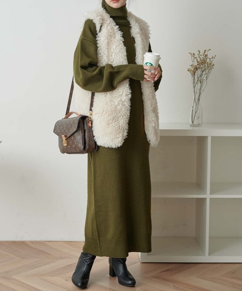 「WEGO」 ニットワンピース FREE アイボリー レディース_画像6