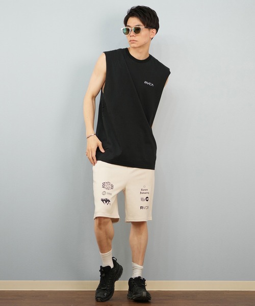 パンツ RVCA/ルーカ スウェットショーツ/ハーフパンツ ブランドロゴ BF04A-P66 メンズ レディース