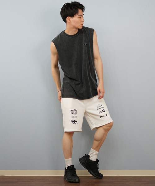 パンツ RVCA/ルーカ スウェットショーツ/ハーフパンツ ブランドロゴ BF04A-P66 メンズ レディース