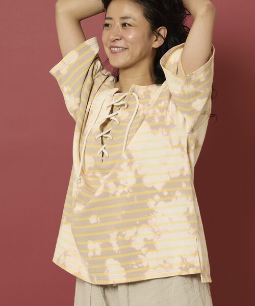 tシャツ Freada/フリーダ ボーダーブリーチレースアップTシャツ レディース | Freada | 23