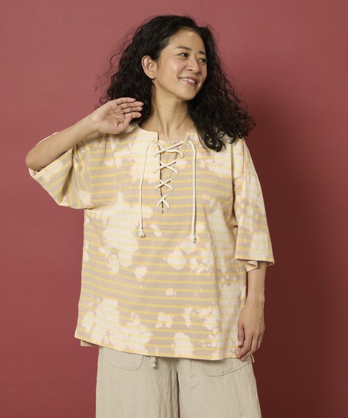 tシャツ Freada/フリーダ ボーダーブリーチレースアップTシャツ レディース | Freada | 22