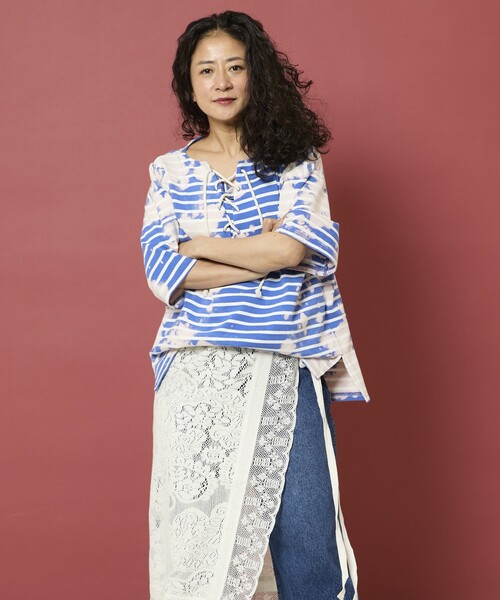 tシャツ Freada/フリーダ ボーダーブリーチレースアップTシャツ レディース | Freada | 14