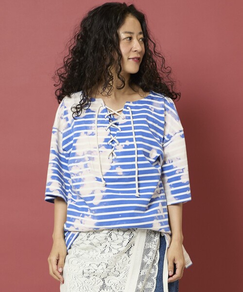 tシャツ Freada/フリーダ ボーダーブリーチレースアップTシャツ レディース | Freada | 13