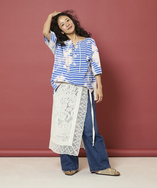 tシャツ Freada/フリーダ ボーダーブリーチレースアップTシャツ レディース | Freada | 12