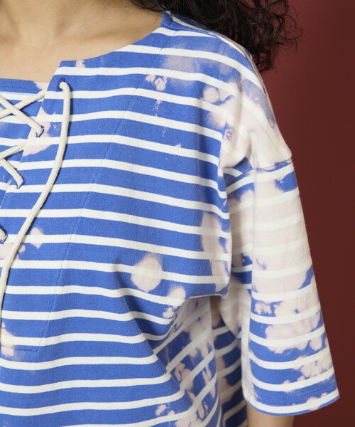 tシャツ Freada/フリーダ ボーダーブリーチレースアップTシャツ レディース | Freada | 05