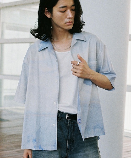 WYM LIDNM シャツ ABSTRACT ART GRAPHIC H/S SHIRT メンズ