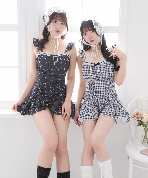 ディアマイラブ　水着 DearMyLoveRose（ディアマイラブローズ） 水着 ドロストフリルハシゴ