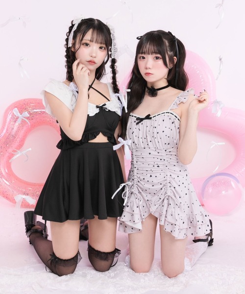 DearMyLoveRose（ディアマイラブローズ） 水着 ドロストフリルハシゴ