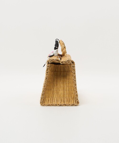 【未使用】ROPE かごバッグ ラフィア編みバッグ ポット手提げ カゴバッグ マダガスカル製