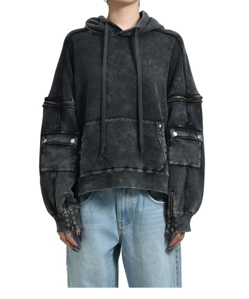 パーカー SPLIT SWEAT HOODIE レディース