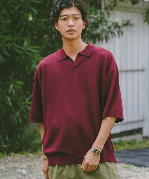 projectr ランペ　ニットポロシャツ　tシャツ　xr ハイブリッドラミーニットポロシャツ(ニット)｜トップス｜AOURE