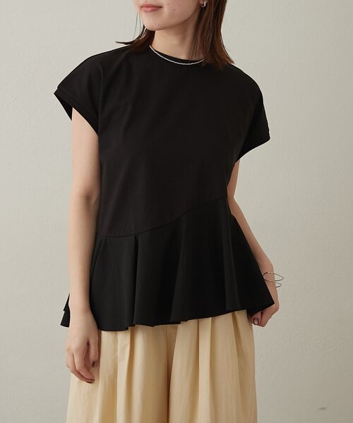 tシャツ フリルドッキングTシャツ レディース