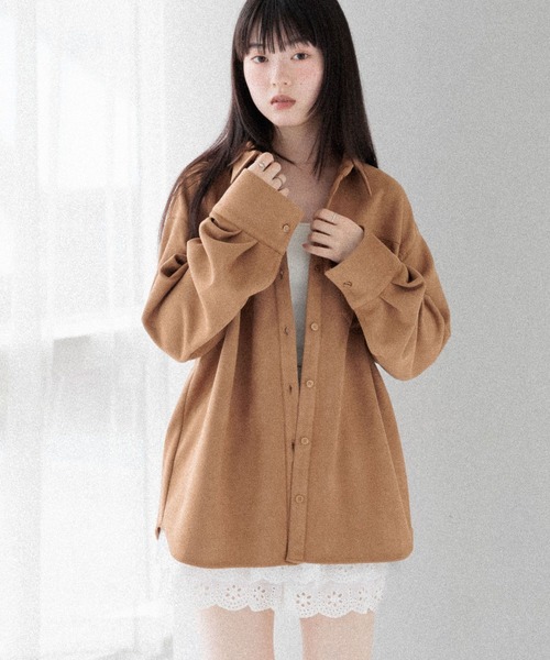 Heather（ヘザー） ブラウス シャツ スウェードBIGシャツ 586967