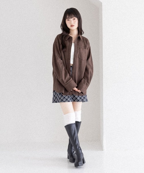 Heather（ヘザー） ブラウス シャツ スウェードBIGシャツ 586967 