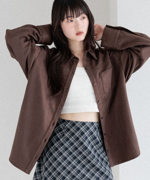 Heather（ヘザー） ブラウス シャツ スウェードBIGシャツ 586967
