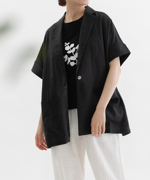 nop de nod（ノップドゥノッド） ブラウス シャツ ラミー半袖シャツ