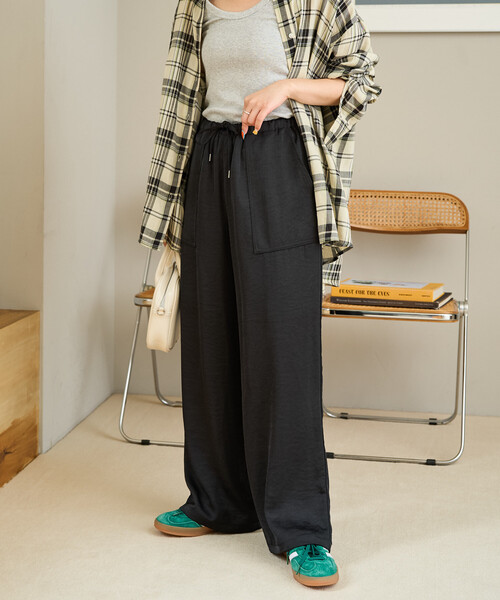 モードなパンツ♡ FREAK'S STORE パンツ 限定展開 サテン ベイカーパンツ