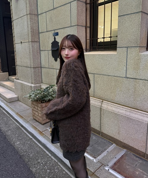 mellowneon（メロウネオン） カーディガン シャギーニットロング