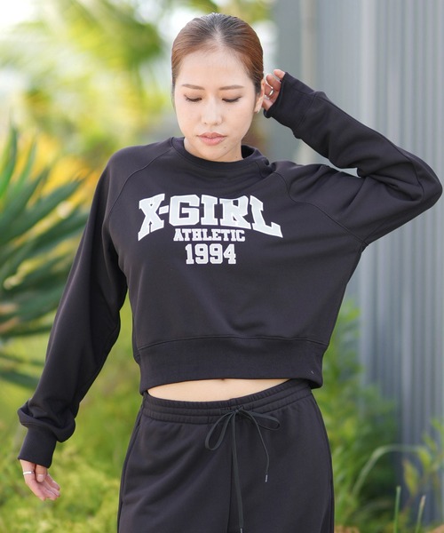 トレーナー/スウェット xgirl crazycolorsweathoodie X-girl（エックスガール） トレーナー スウェット WOVEN MIX SWEAT ZIP