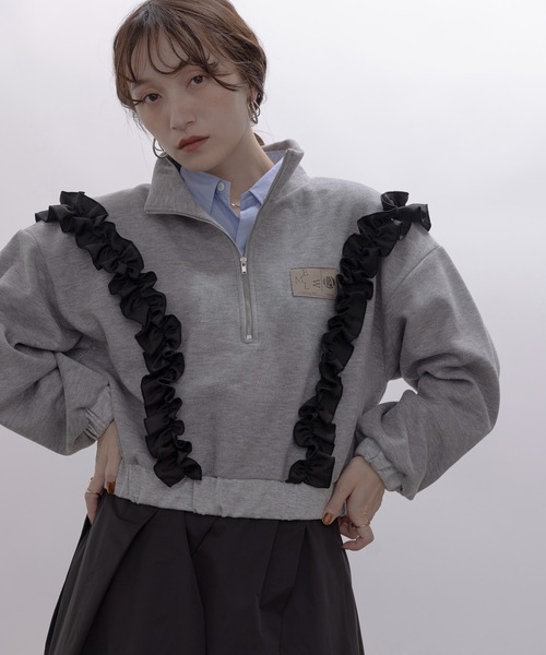 Eimee Law（エイミーロウ） ギャザーフリルハーフZIPトップス