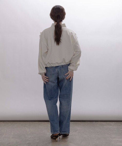 Eimee Law（エイミーロウ） ギャザーフリルハーフZIPトップス