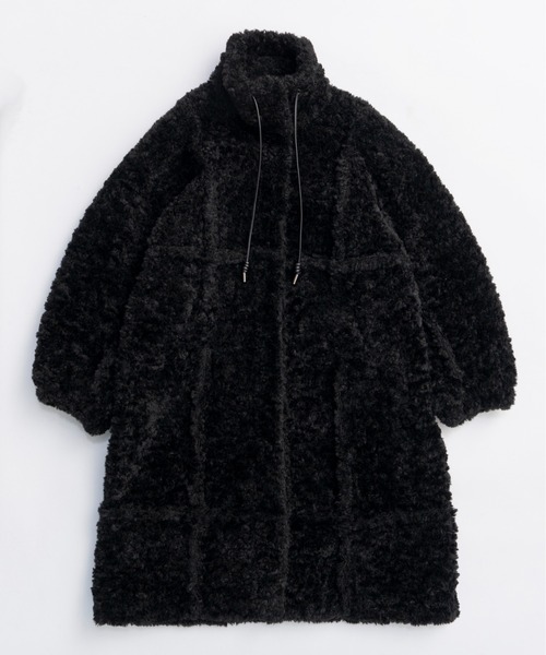 コート アウター Cut Off High Neck Boa Coat / カットオフハイネックボアコート レディースの画像