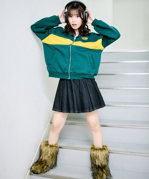 shrita（シュリータ） トレーナー 配色ライン裏起毛ZIPジャケット