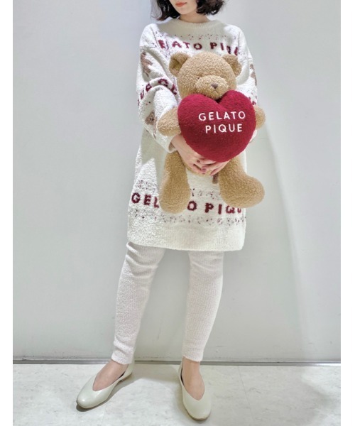 gelato pique ジェラートピケ ベア　ワンピース　レギンスセット gelato pique（ジェラートピケ） ニットワンピース FREE ベージュ